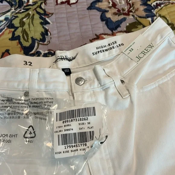 J.Crew High-rise Super Wide-leg Jeans in White Womens Size 31 and 32 NEW BX951 - Picture 9 of 15
